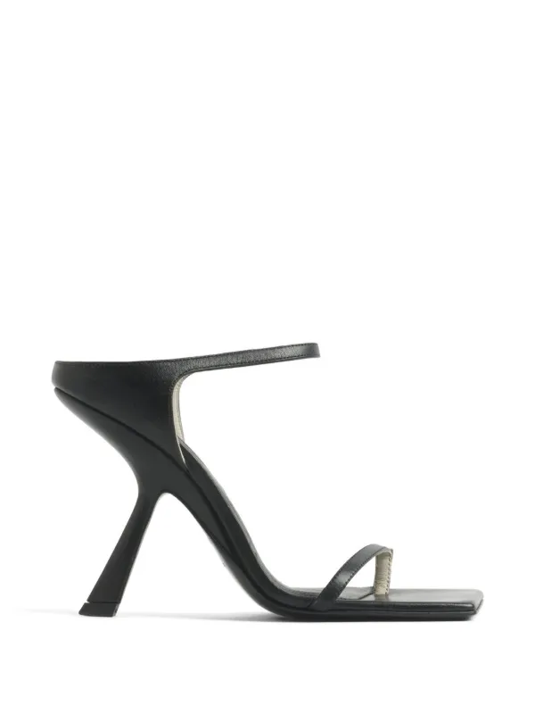 Mugler Thong Square Sandals 105 in Black