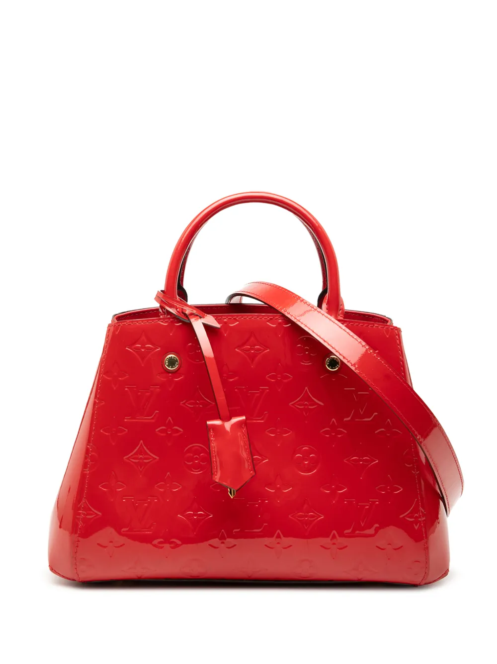 Louis Vuitton Pre-Owned 2015 Monogram Vernis Montaigne BB satchel - Red