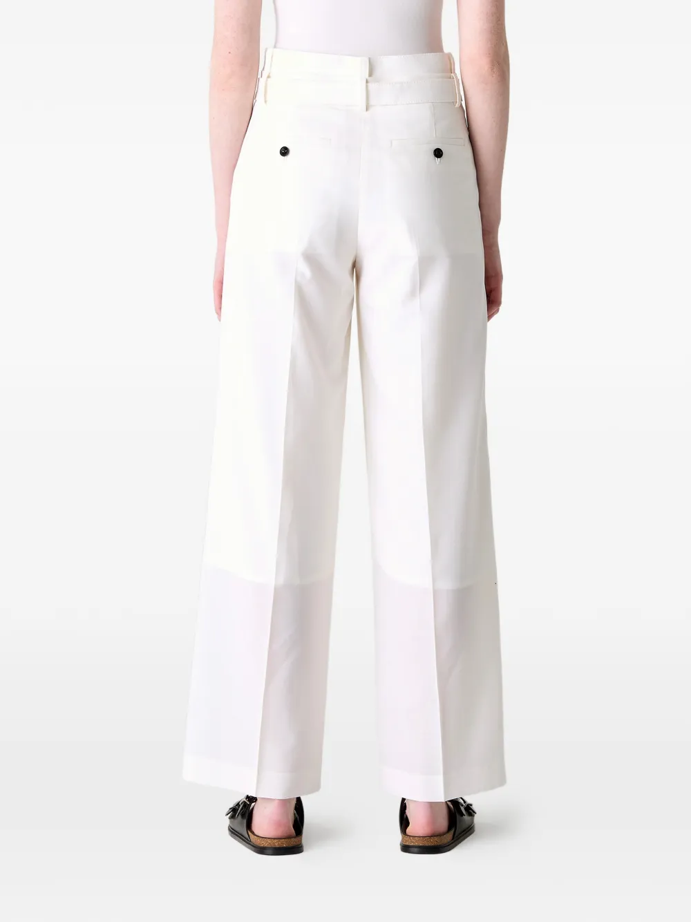 sacai Jeans met vlakken en ceintuur Wit