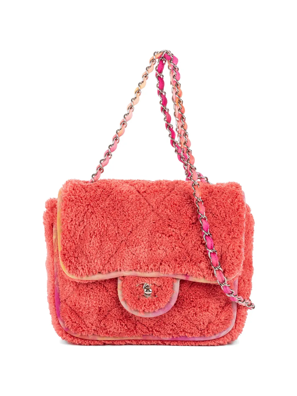 CHANEL Pre-Owned quilted shearling shoulder bag - Rosa