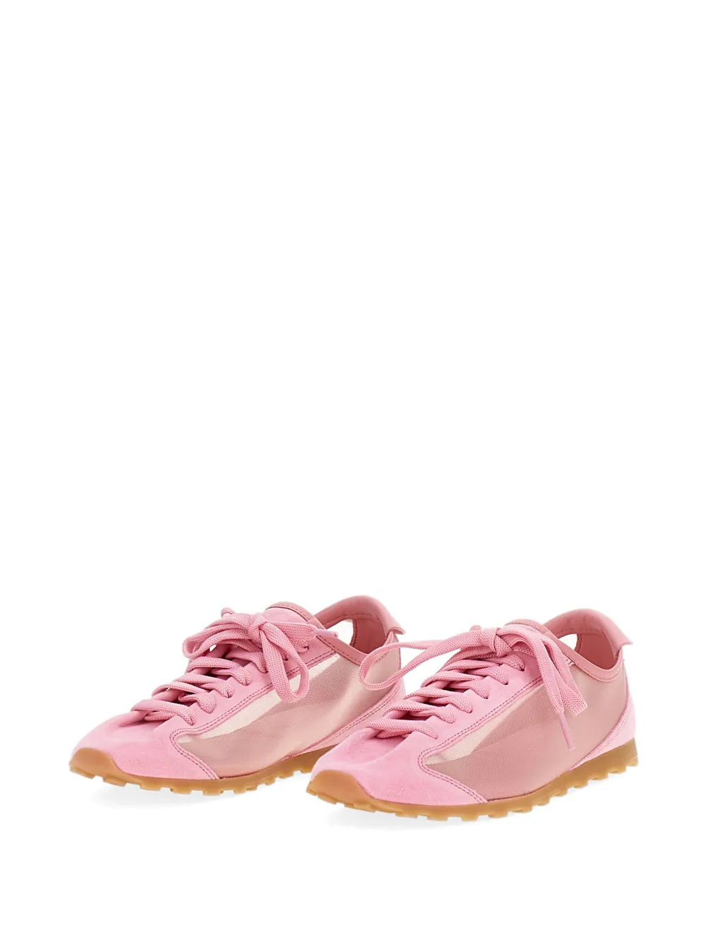 Jacquemus TheTennis mesh-panelled suede sneakers Wit