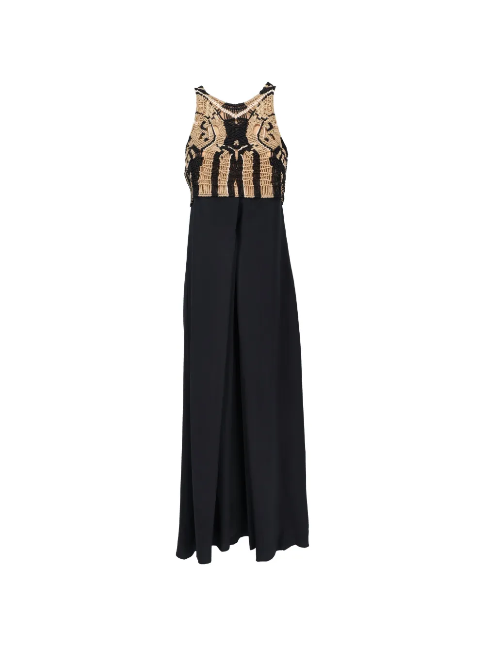 Diane Von Furstenberg Vintage macramé-panel sleeveless dress - Nero