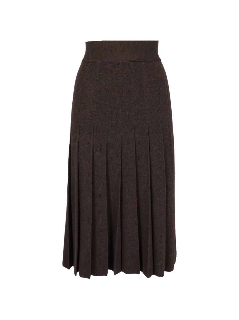 Jean Paul Gaultier Pre-Owned pleated knitted midi skirt - Marrone