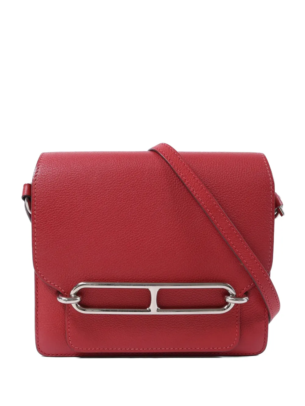 Red Roulis Hermès Pre-Owned Mini Roulis Leather Cross Body Bag | Red | FARFETCH