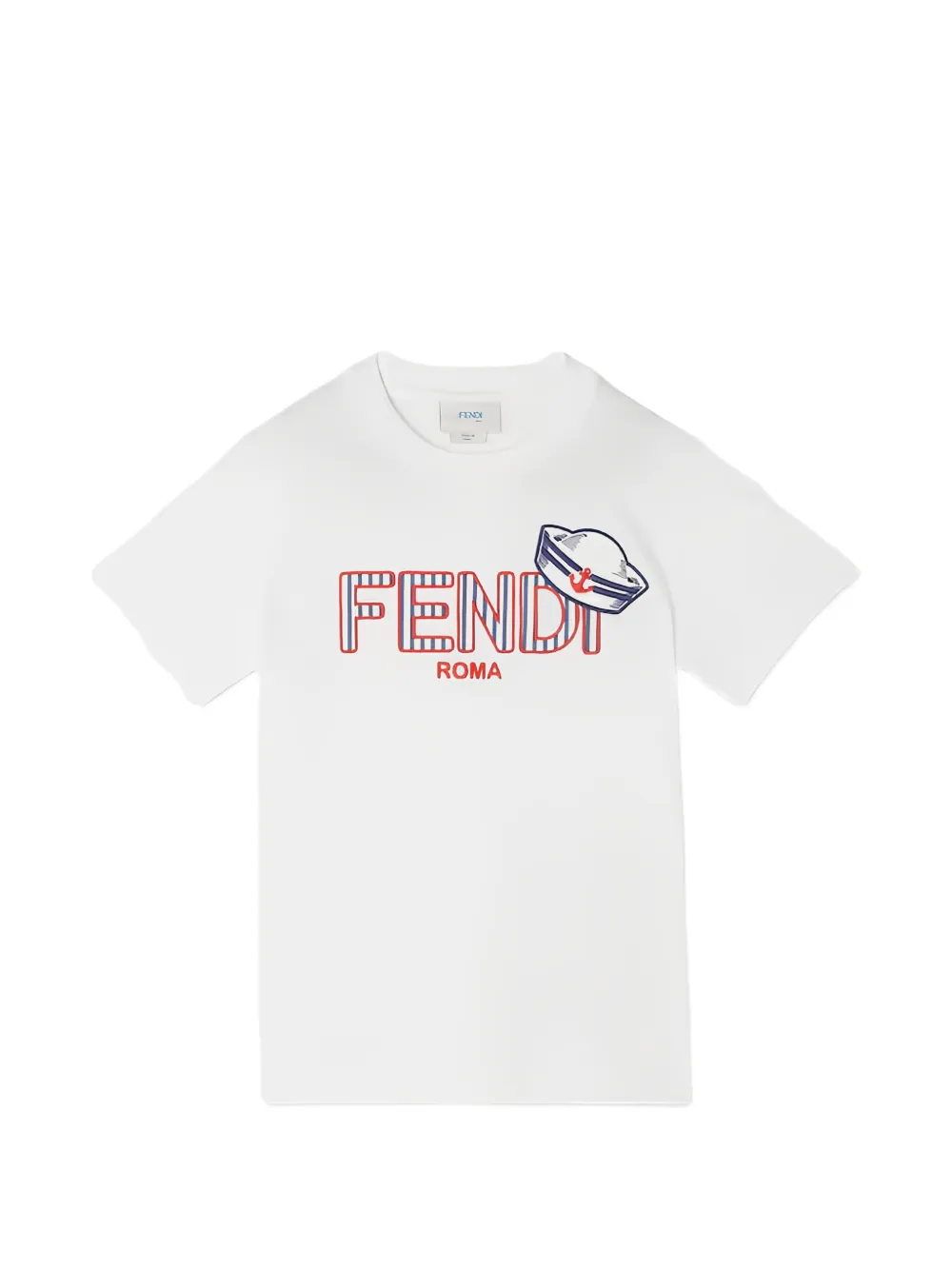 Fendi Kids embroidered seersucker T-shirt - Weiß