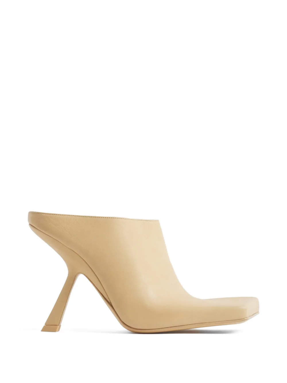 Mugler square-toe leather mules - Neutrals