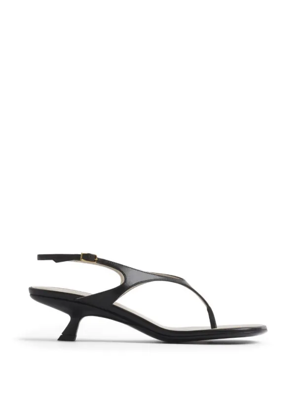 Mugler Thong Strap Cut-out Sandals 45 in Black
