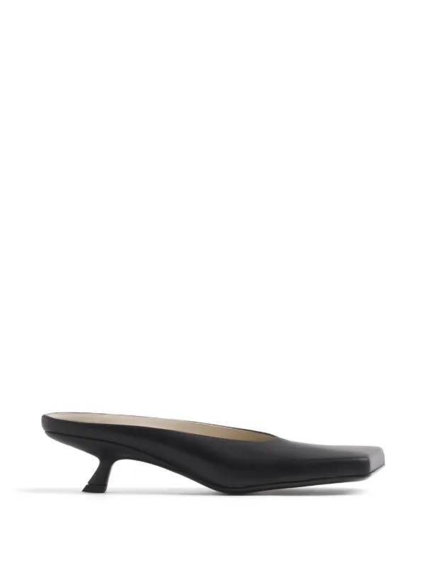 Mugler Square Mules 45 in Black