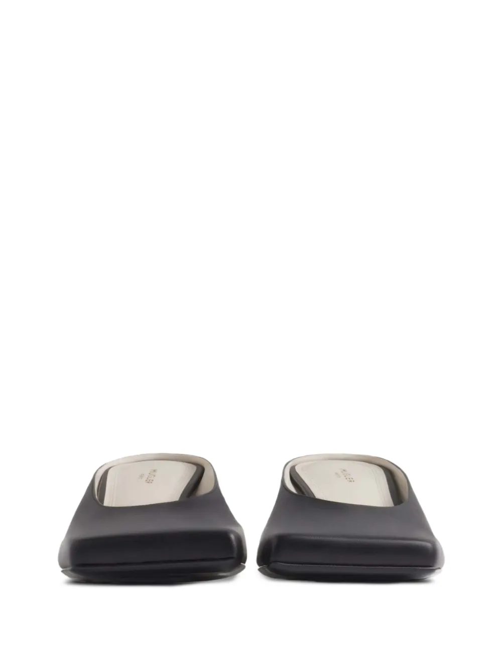  Mugler Mules Con Puntera Cuadrada - Negro 