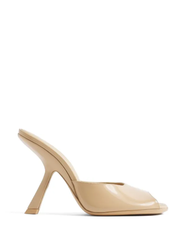 Mugler Peep-toe Mules 105 in Neutrals