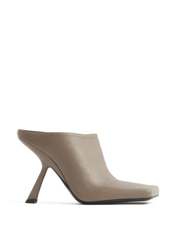 Mugler Square Mules 105 in Neutrals
