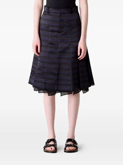 sacai jupe mi-longue plissée à rayures