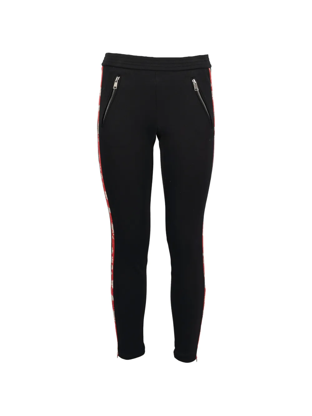Alexander McQueen Pre-Owned floral-tape track pants - Black