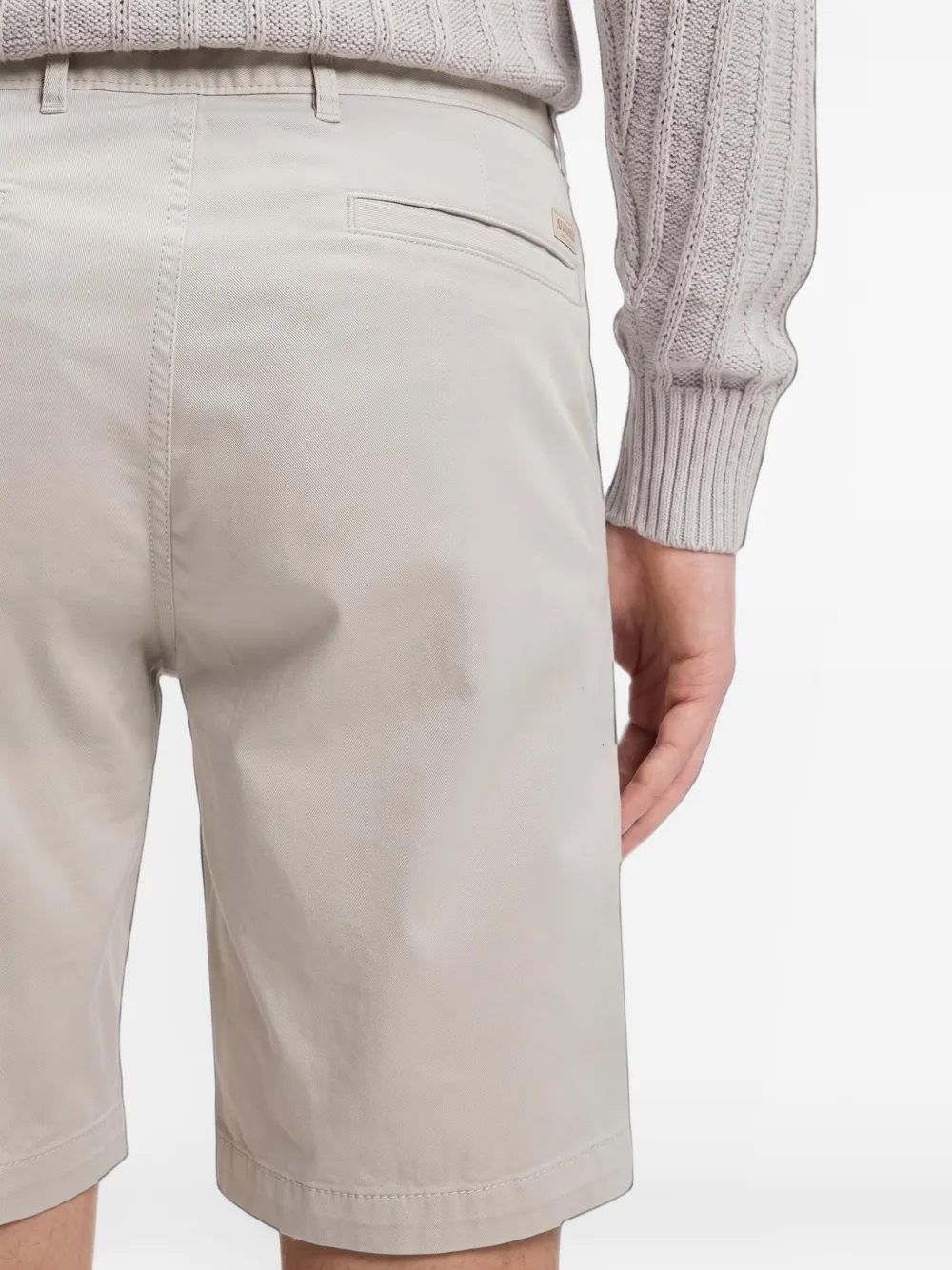 BOSS Slim-fit shorts van stretch-katoenen twill Grijs