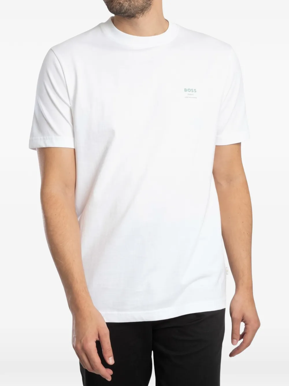 BOSS T-Shirt mit grafischem Print - Weiß