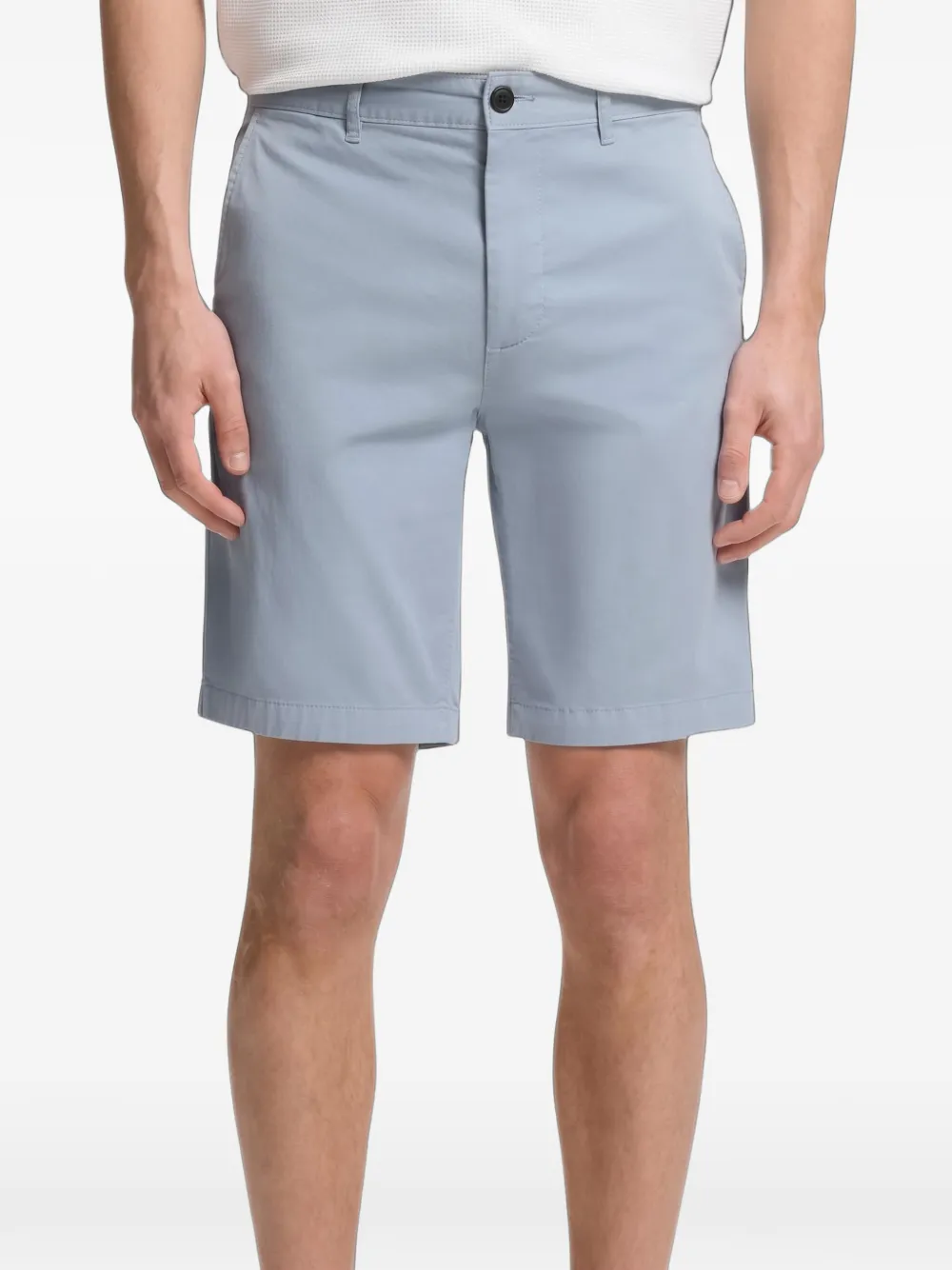BOSS Slim-fit shorts van stretch-katoenen twill Blauw