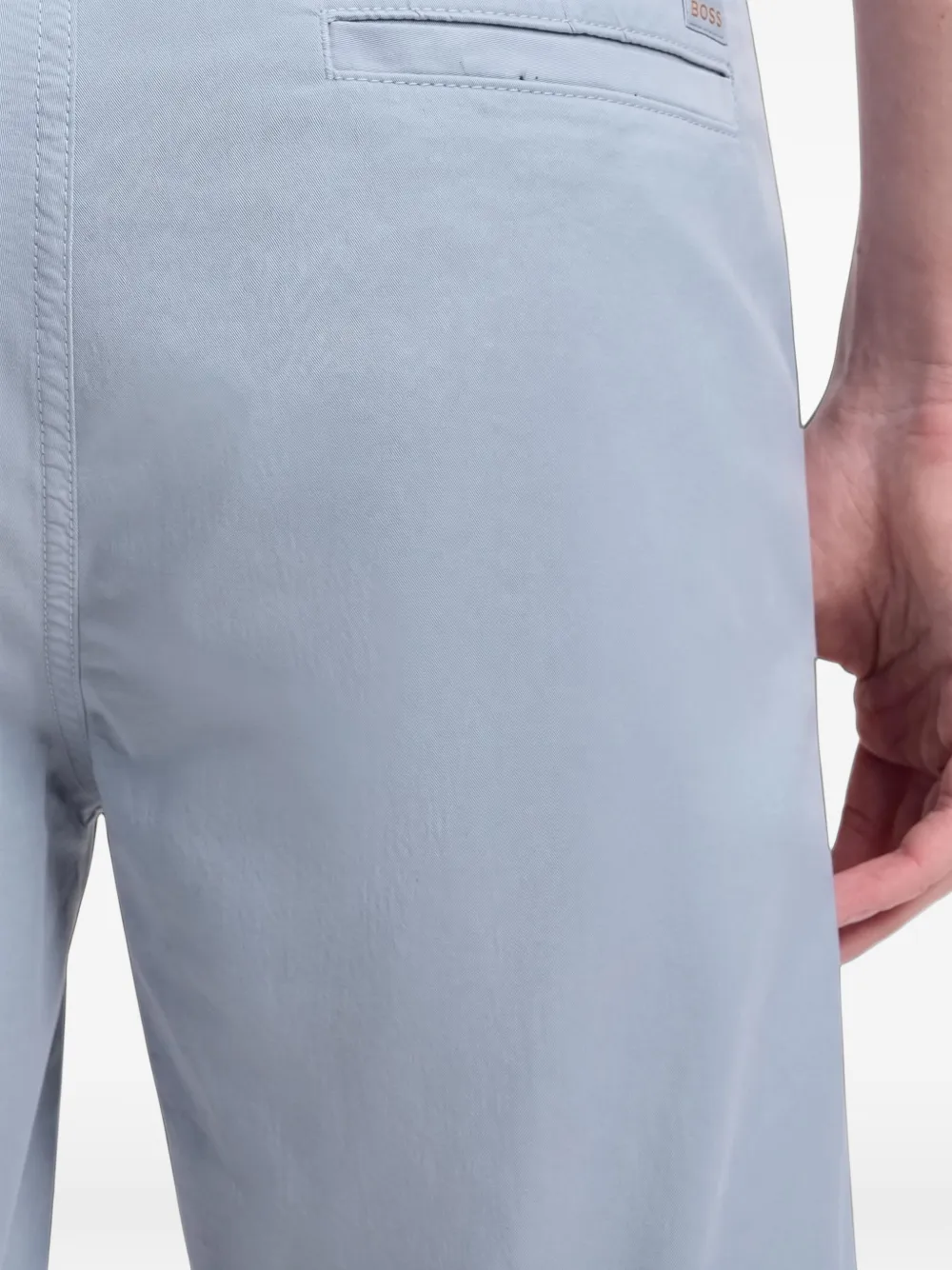 BOSS Slim-fit shorts van stretch-katoenen twill Blauw