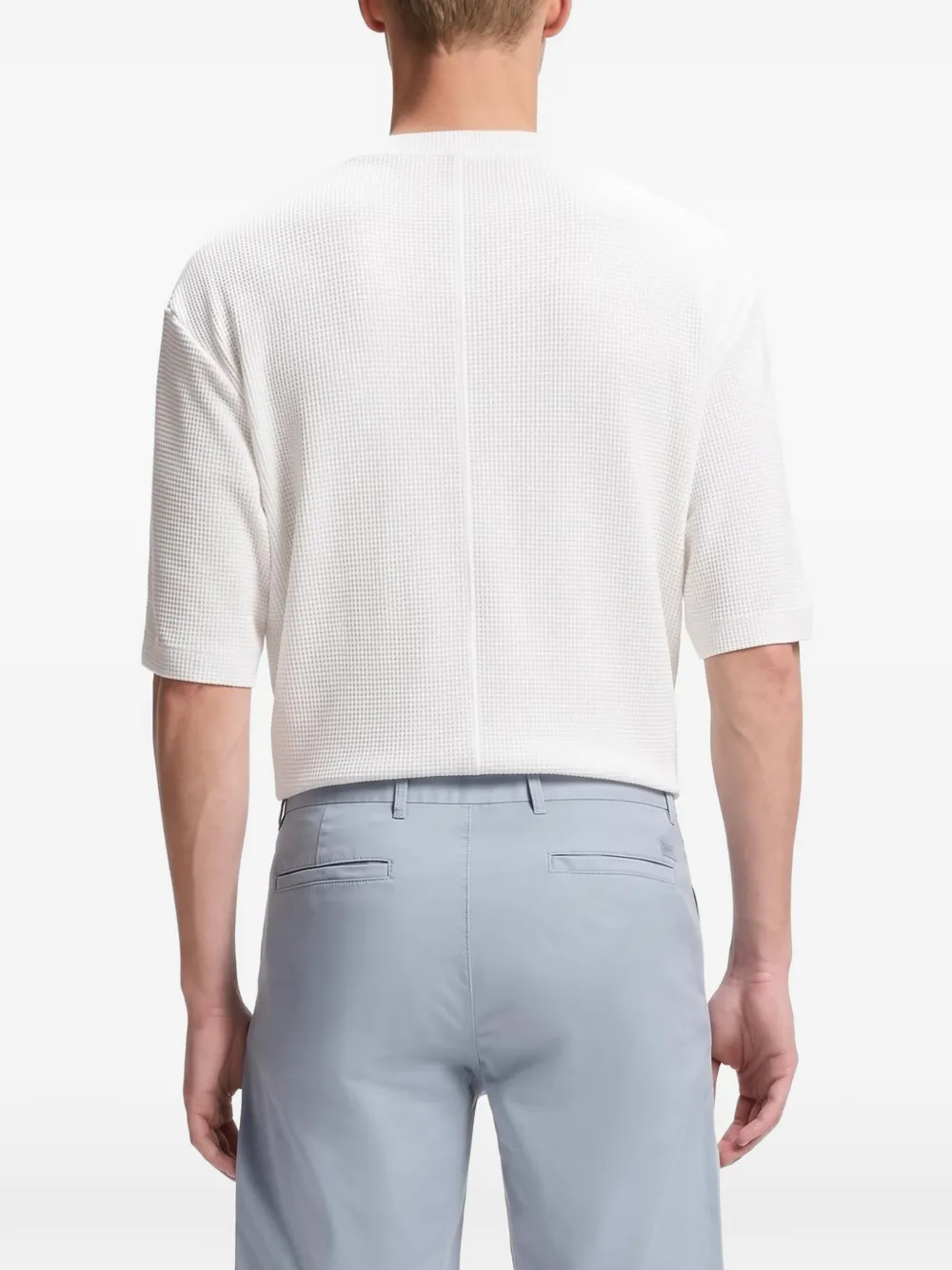 BOSS Slim-fit shorts van stretch-katoenen twill Blauw