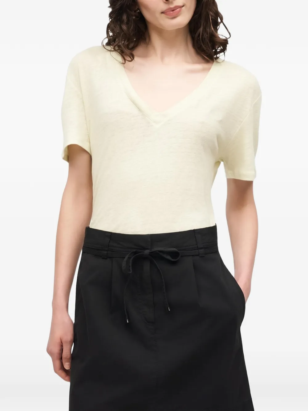 BOSS V-neck T-shirt Beige