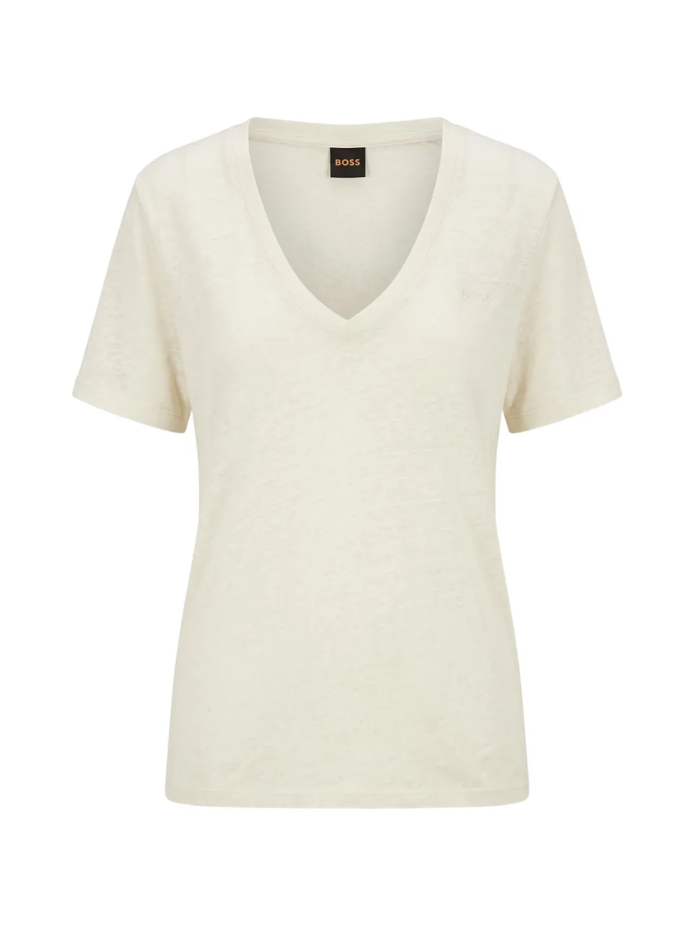BOSS V-neck T-shirt Beige