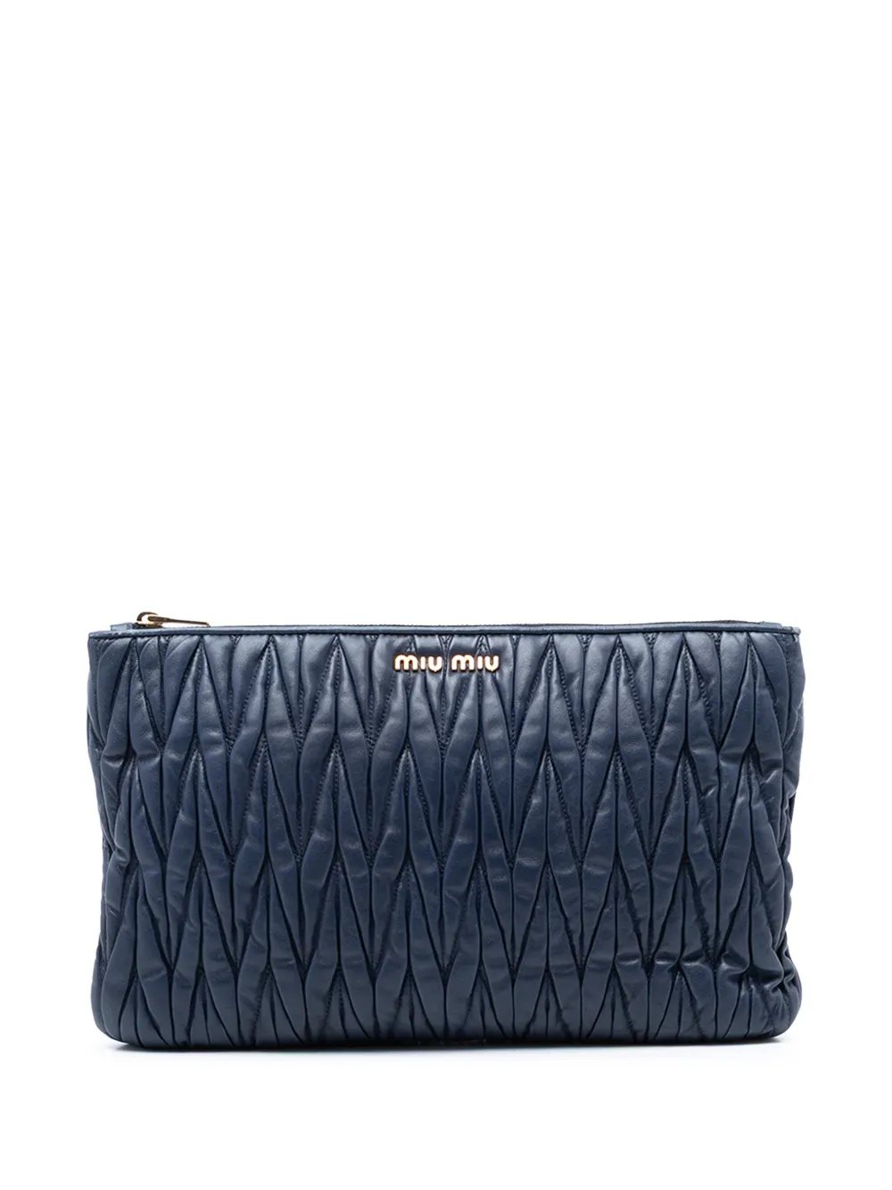 Miu Miu Pre-Owned 2010-2026 Matelasse Nappa clutch bag - Blu
