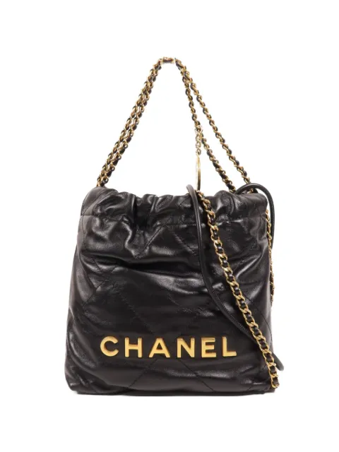 CHANEL Pre-Owned mini C22 diamond-quilted leather shoulder bag