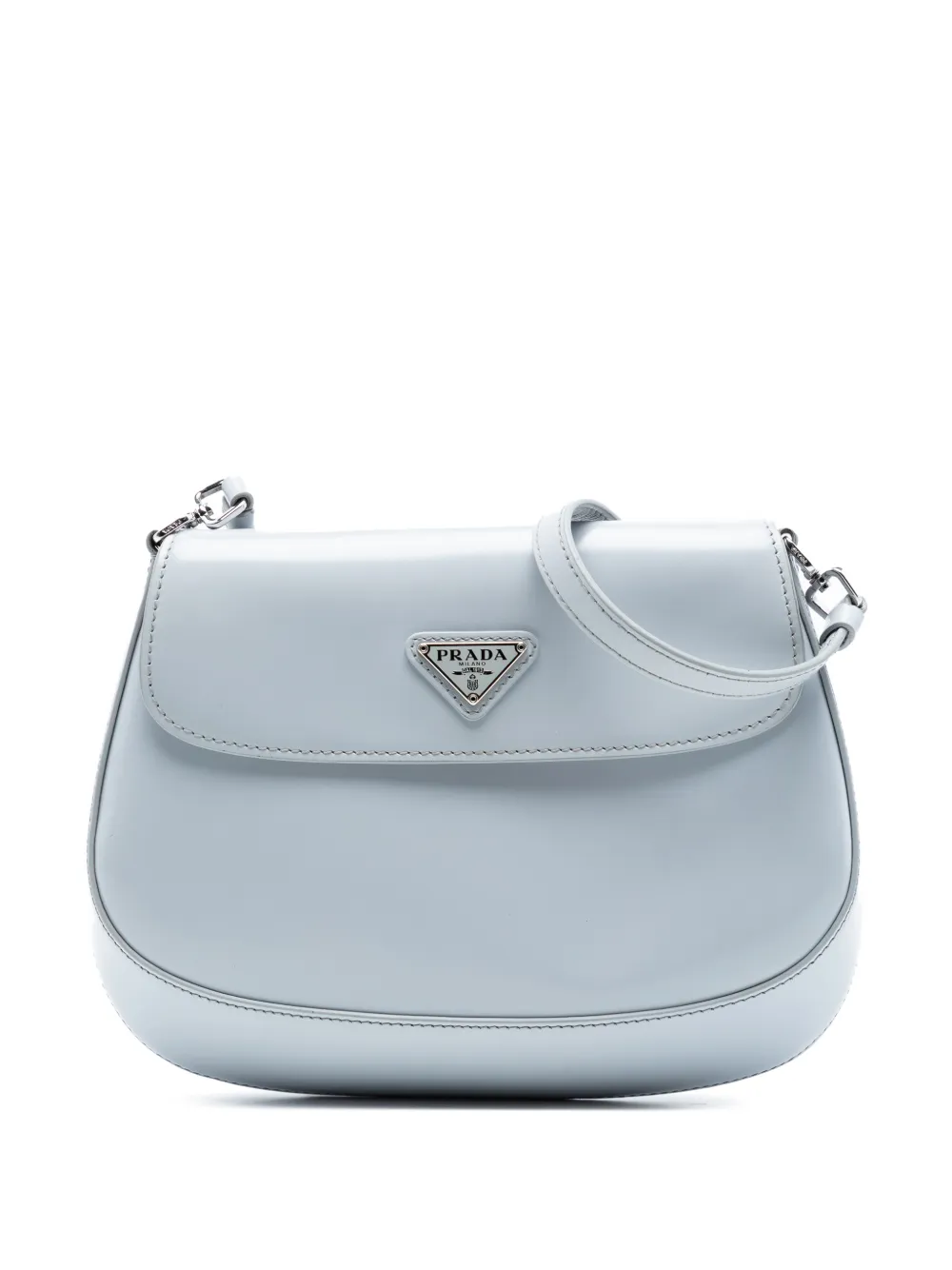 Prada Pre-Owned 2000-2013 Mini Brushed Leather Cleo Flap shoulder bag - Grigio