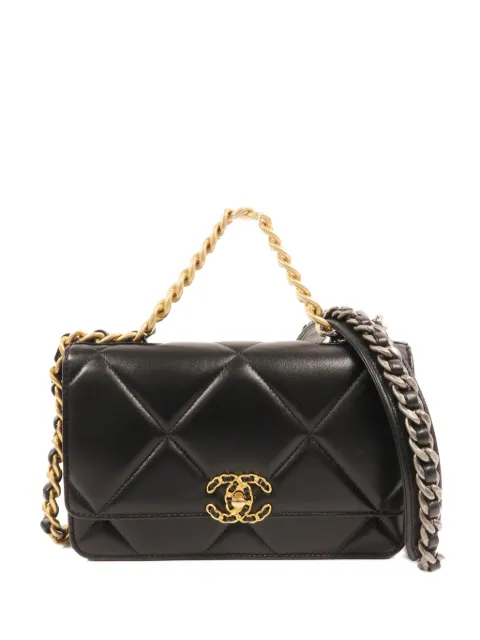 CHANEL Pre-Owned 19 diamond-quilted leather tote bag