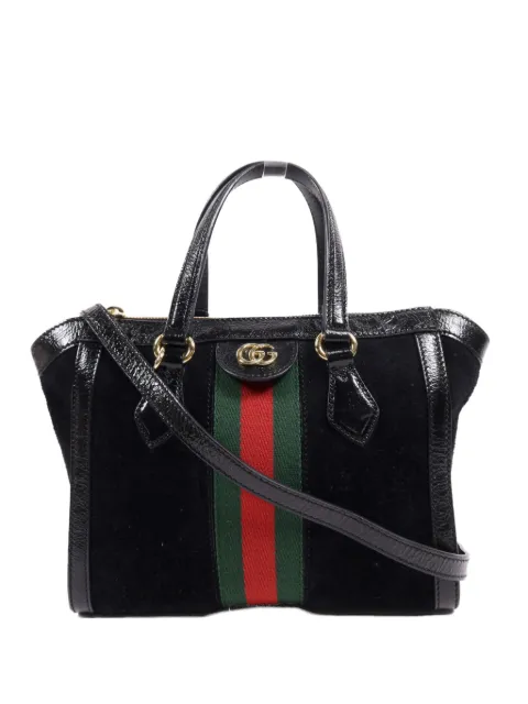 Gucci Pre-Owned Web-stripe suede tote bag