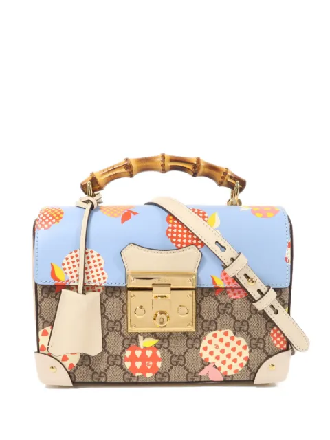 Gucci Pre-Owned Padlock apple-print tote bag