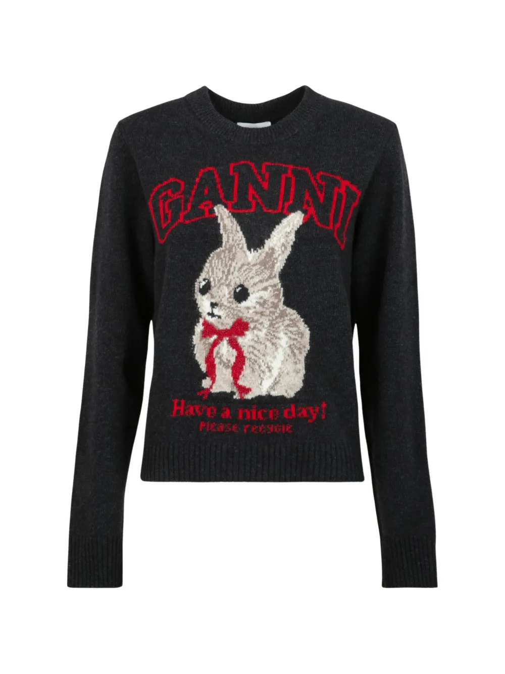 GANNI Maglione con intarsi - Grigio
