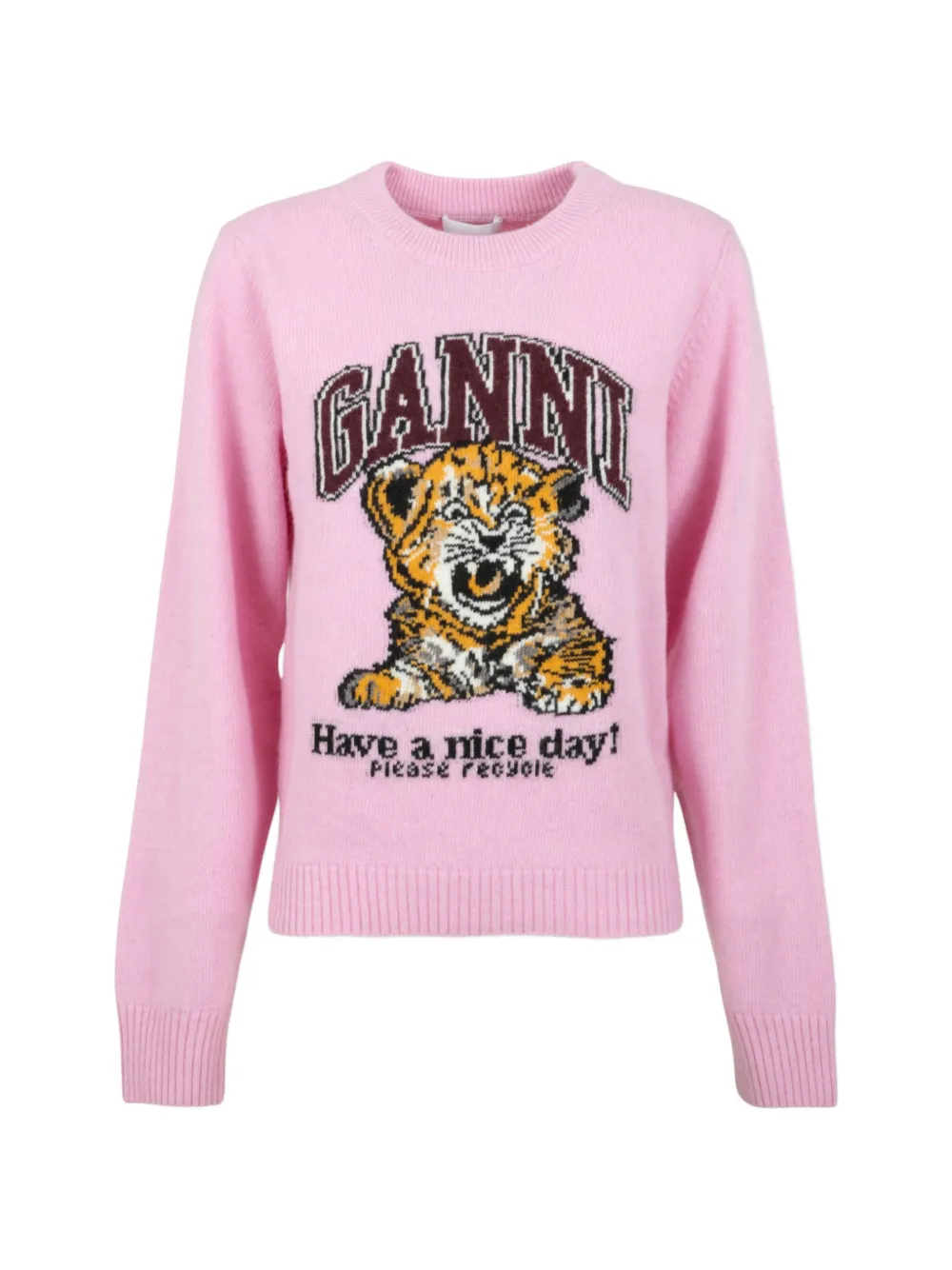 GANNI graphic-intarsia wool knitwear - Rosa