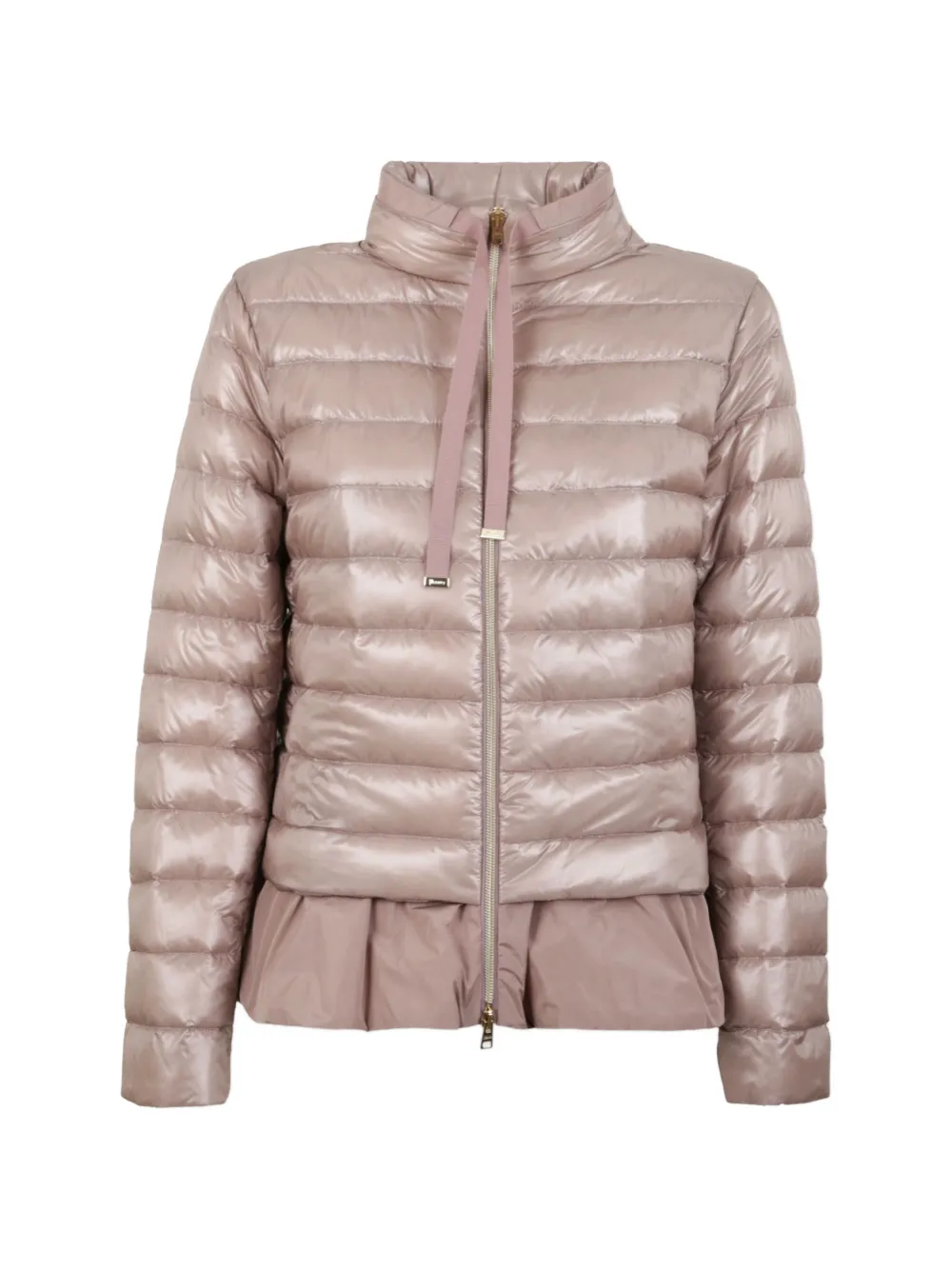 Herno quilted ruffle-trim zip-up jacket - Pink