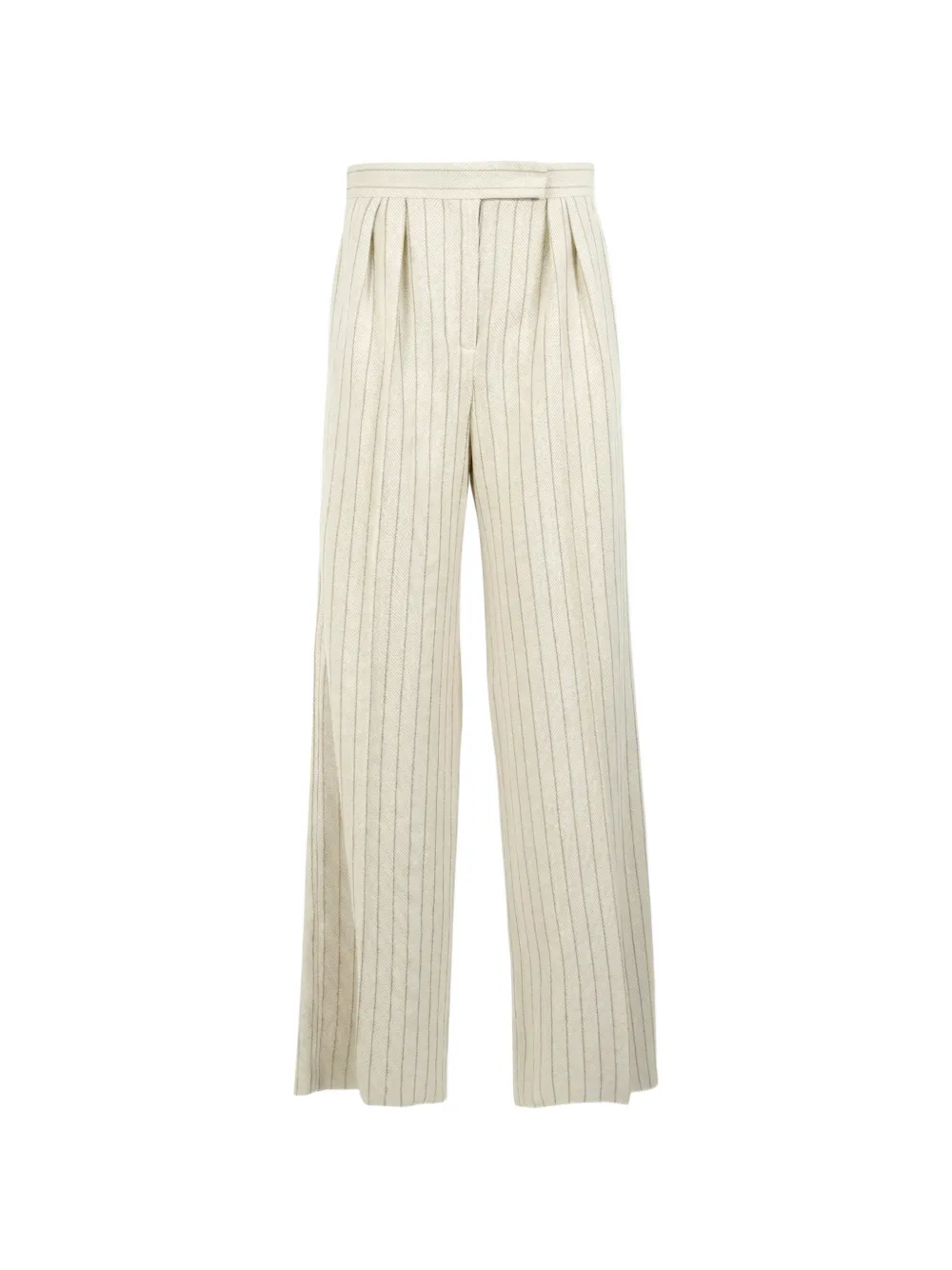 Max Mara Pantaloni gessati con piega - Toni neutri