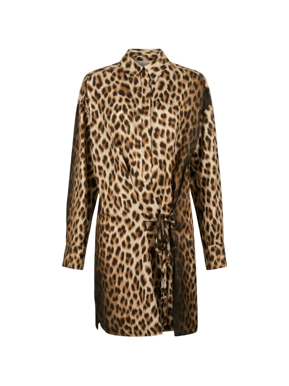 Sportmax Chemisier corto leopardato in seta - Marrone