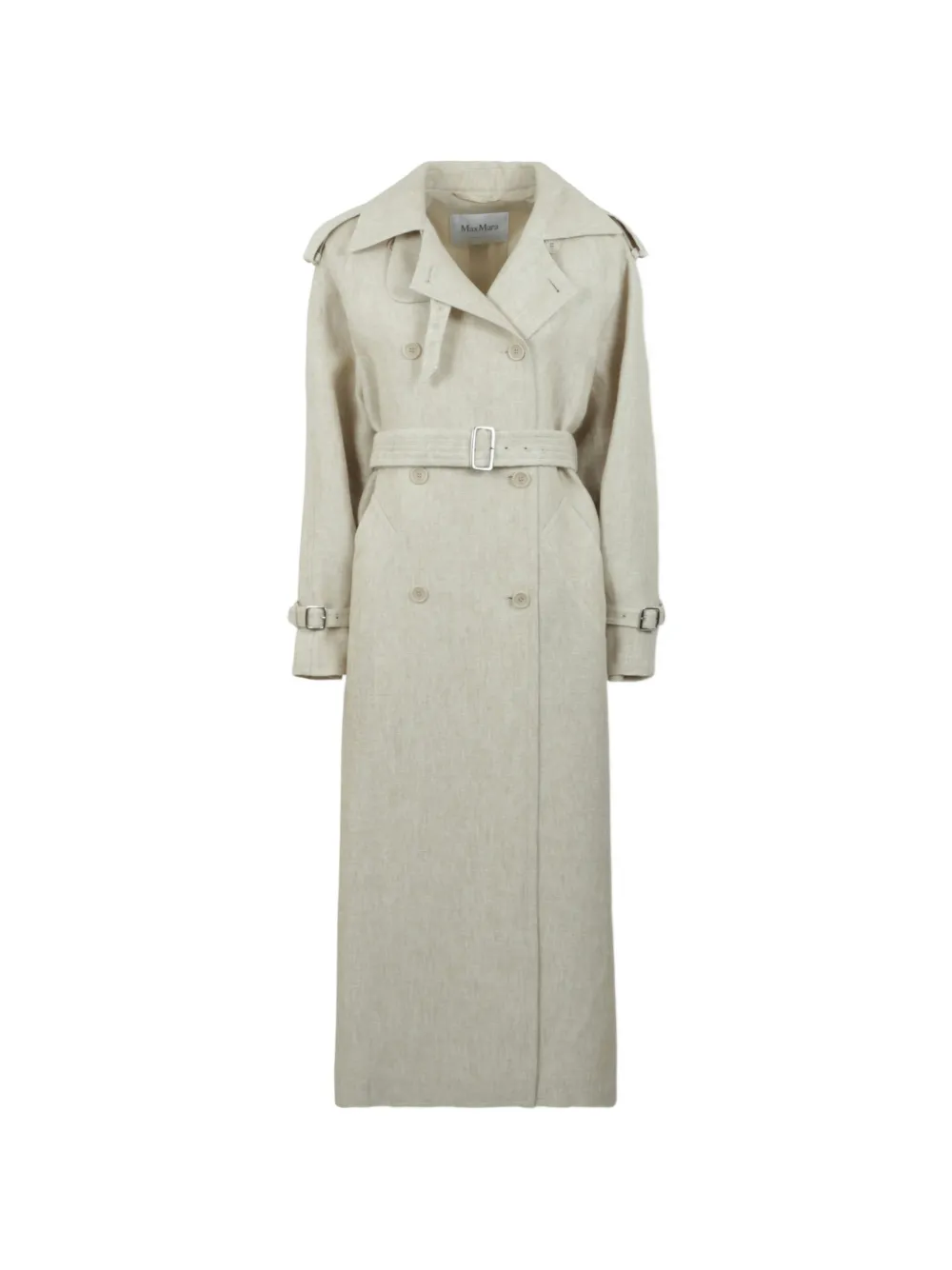 Max Mara double-breasted belted coat - Nude