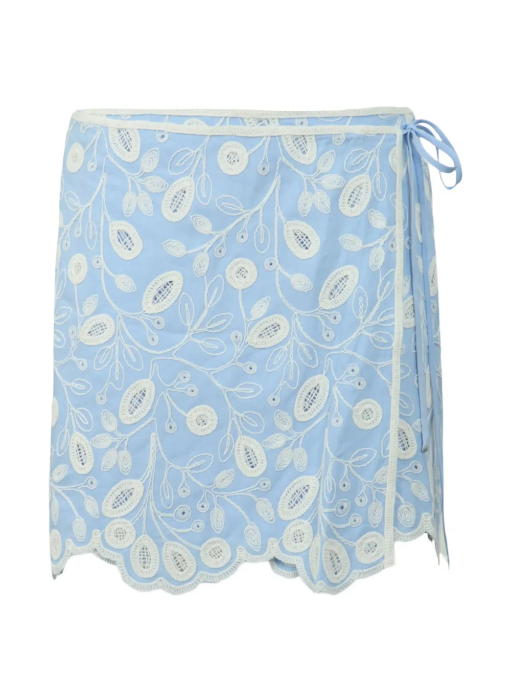 Simkhai Delaney embroidered wrap mini skirt - Blu