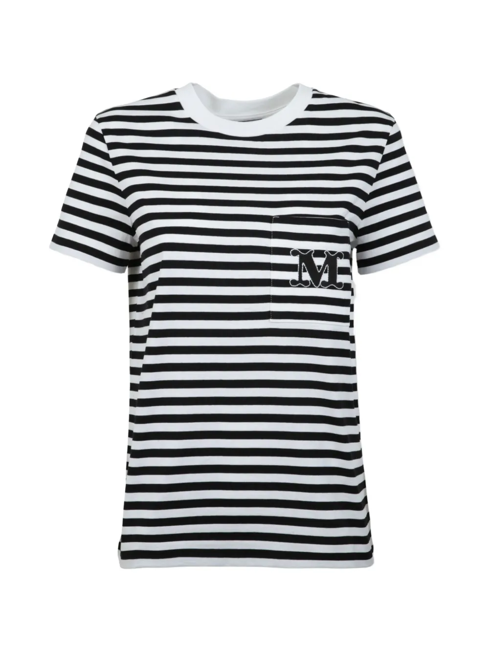 Max Mara striped logo-embroidered T-shirt - Nero