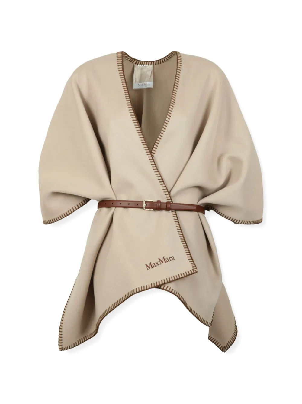 Max Mara ベルテッド ケープ | ニュートラル | FARFETCH JP