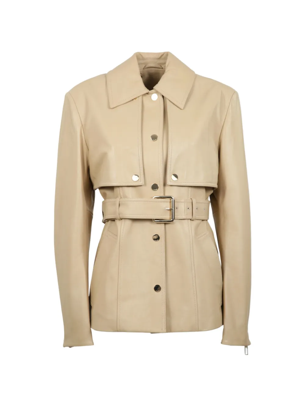 Sportmax belted leather jacket - Toni neutri
