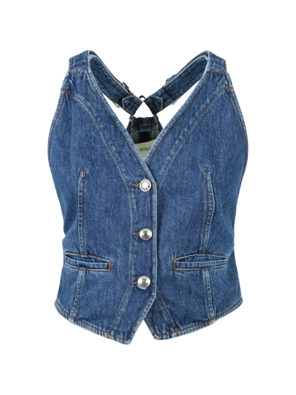 Sportmax buckle-strap denim waistcoat - Blue