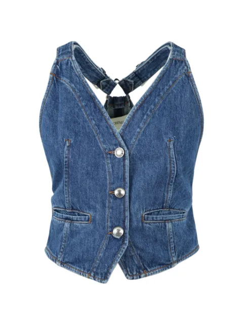 Sportmax chaleco vaquero con tira con hebilla
