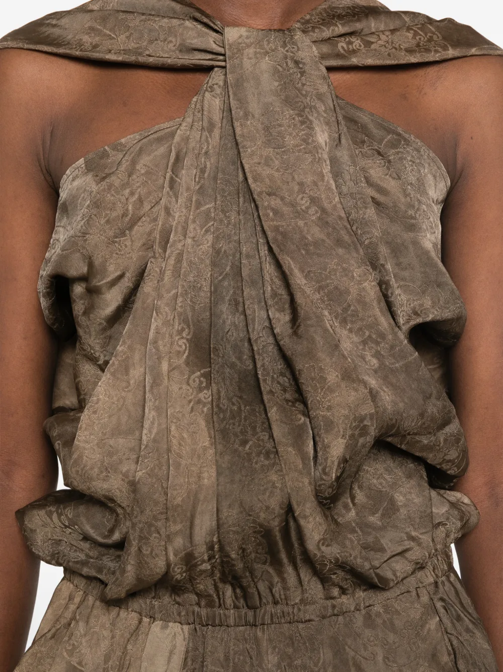 Uma Wang Agnes mouwloze midi-jurk Bruin