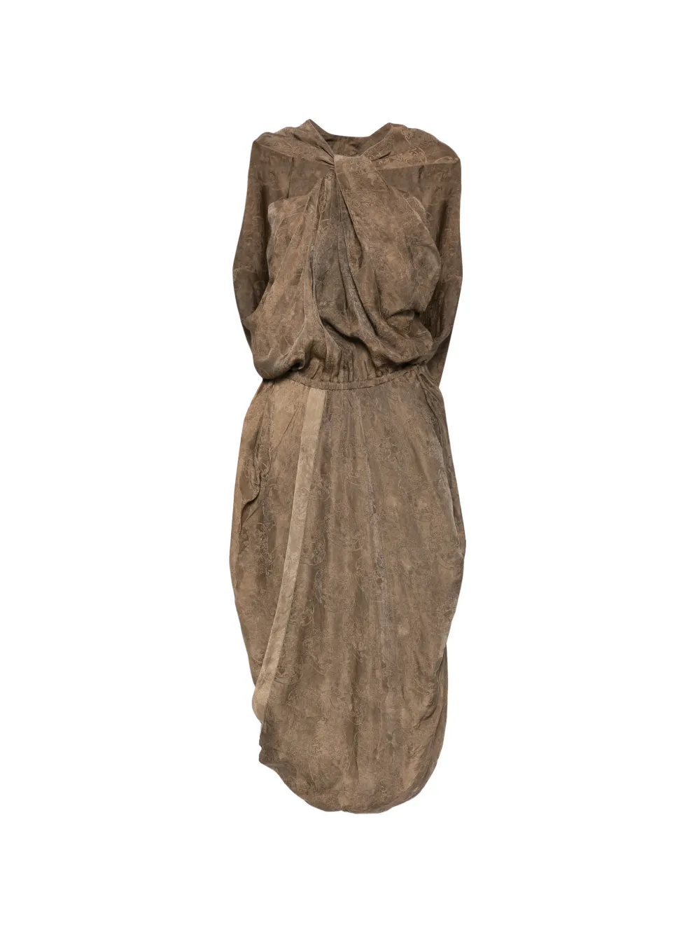 Uma Wang Agnes sleeveless midi dress - Marrone