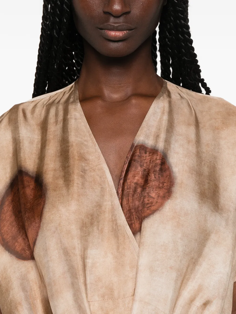 Uma Wang Acre maxi-jurk met trekkoordtaille Bruin