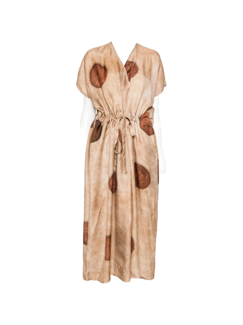 Uma Wang Acre drawstring-waist maxi dress - Brown