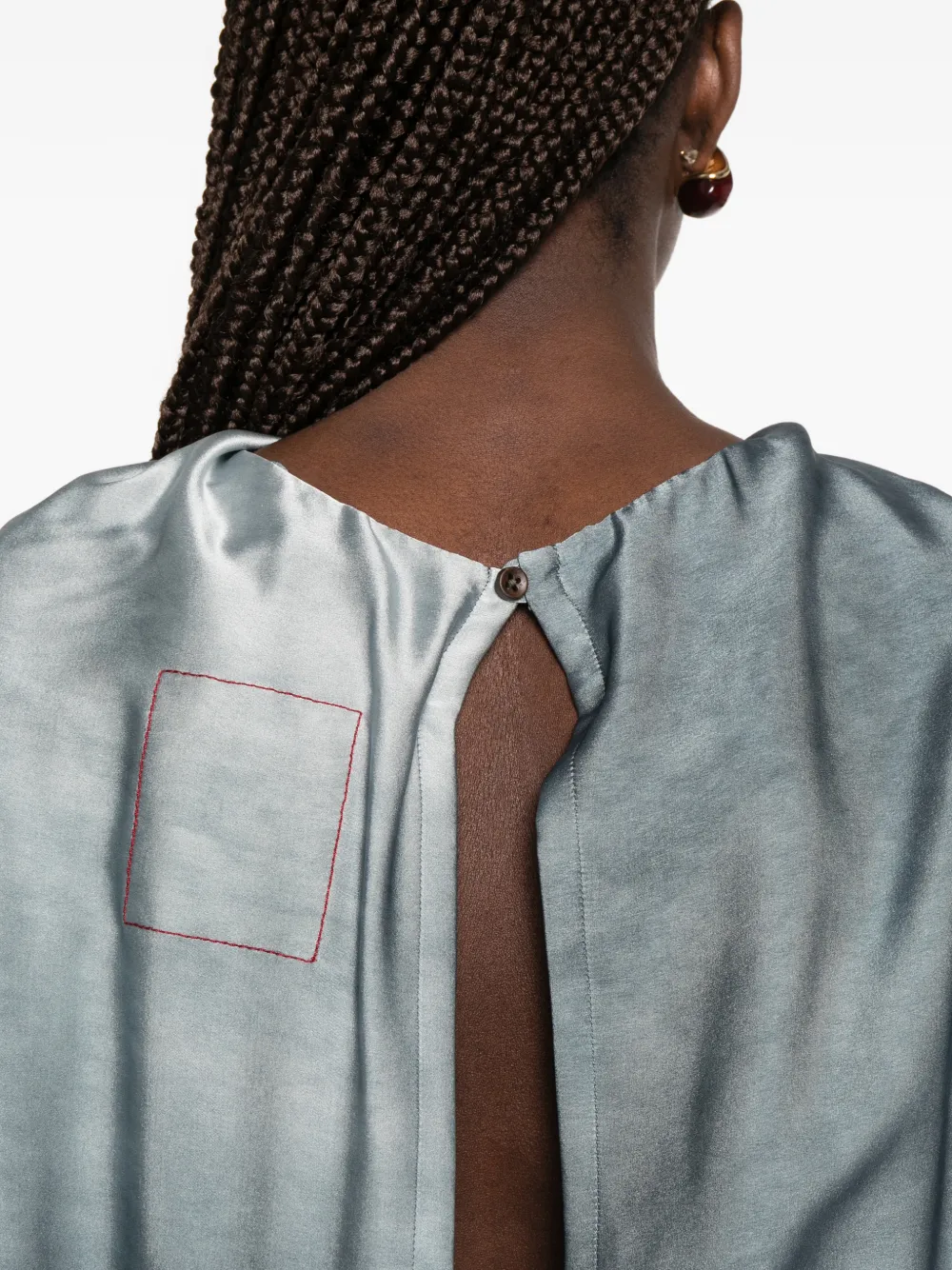 Uma Wang Agnes gedrapeerde midi-jurk Blauw