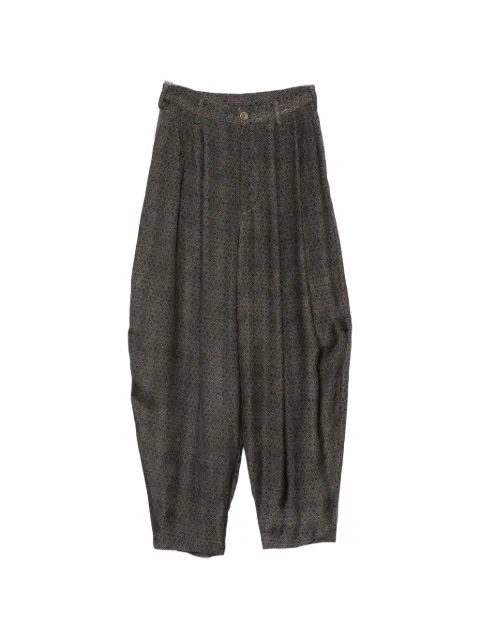 Uma Wang Piper geometric-pattern pleated trousers