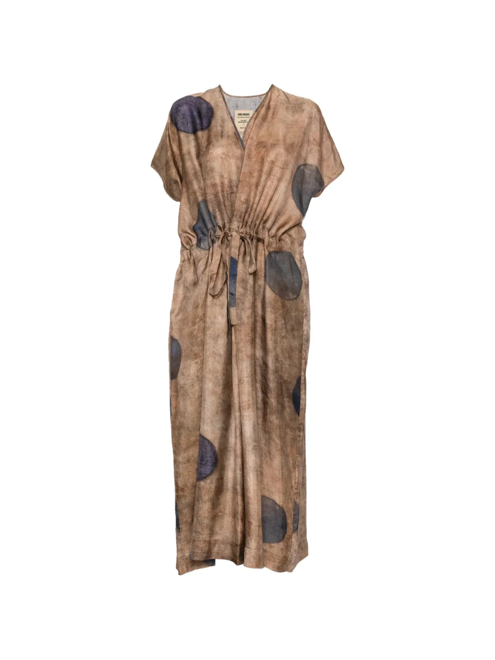 Uma Wang Acre drawstring-waist maxi dress - Marrone