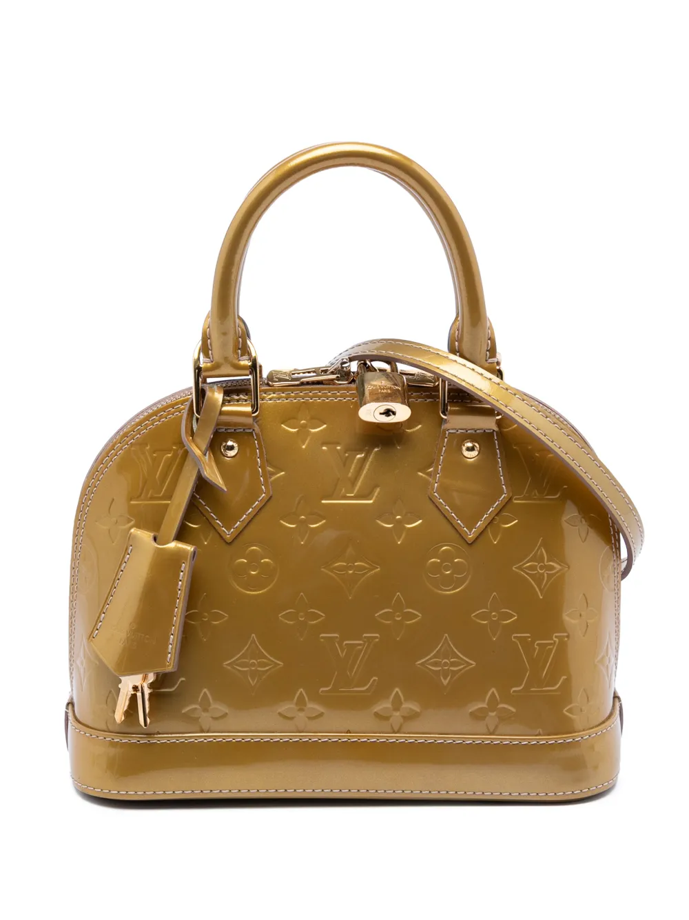 Louis Vuitton Pre-Owned 2012 Monogram Vernis Alma BB satchel - Oro